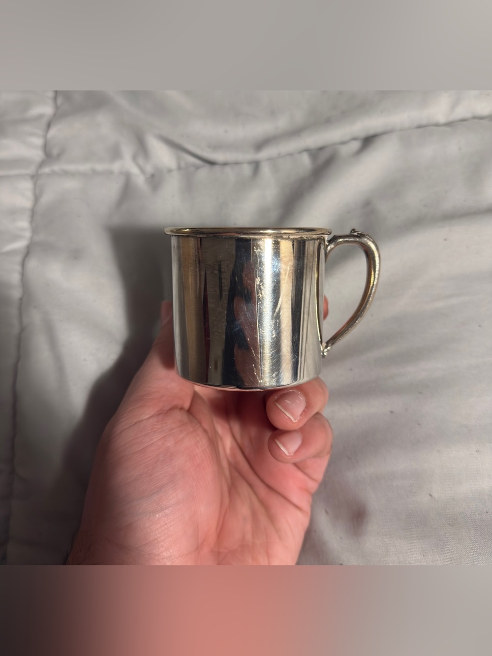 Vintage Silver Plate Baby Child Cup Handled Oneida Silver Company 4oz